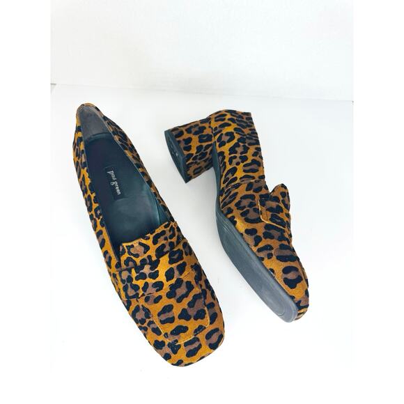 Paul Green Winona Leather Loafer Pump Leopard Velvet Sisal size UK 7/ US 9.5 - Picture 3 of 10